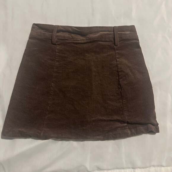 Altar'd State Brown Corduroy Zip-Front Cottage Core Mini Skirt-XS - Picture 6 of 6